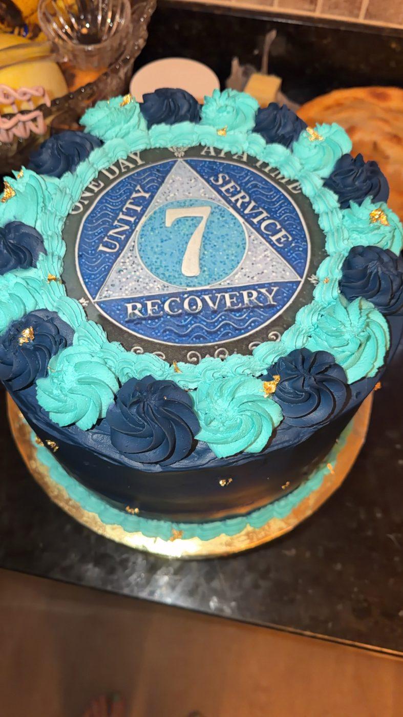 7 Years Recovery Celebration Cake