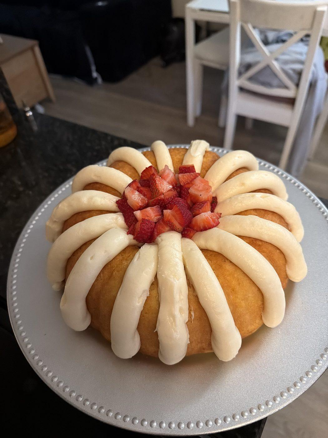 Strawberries & Cream Bundt Cake