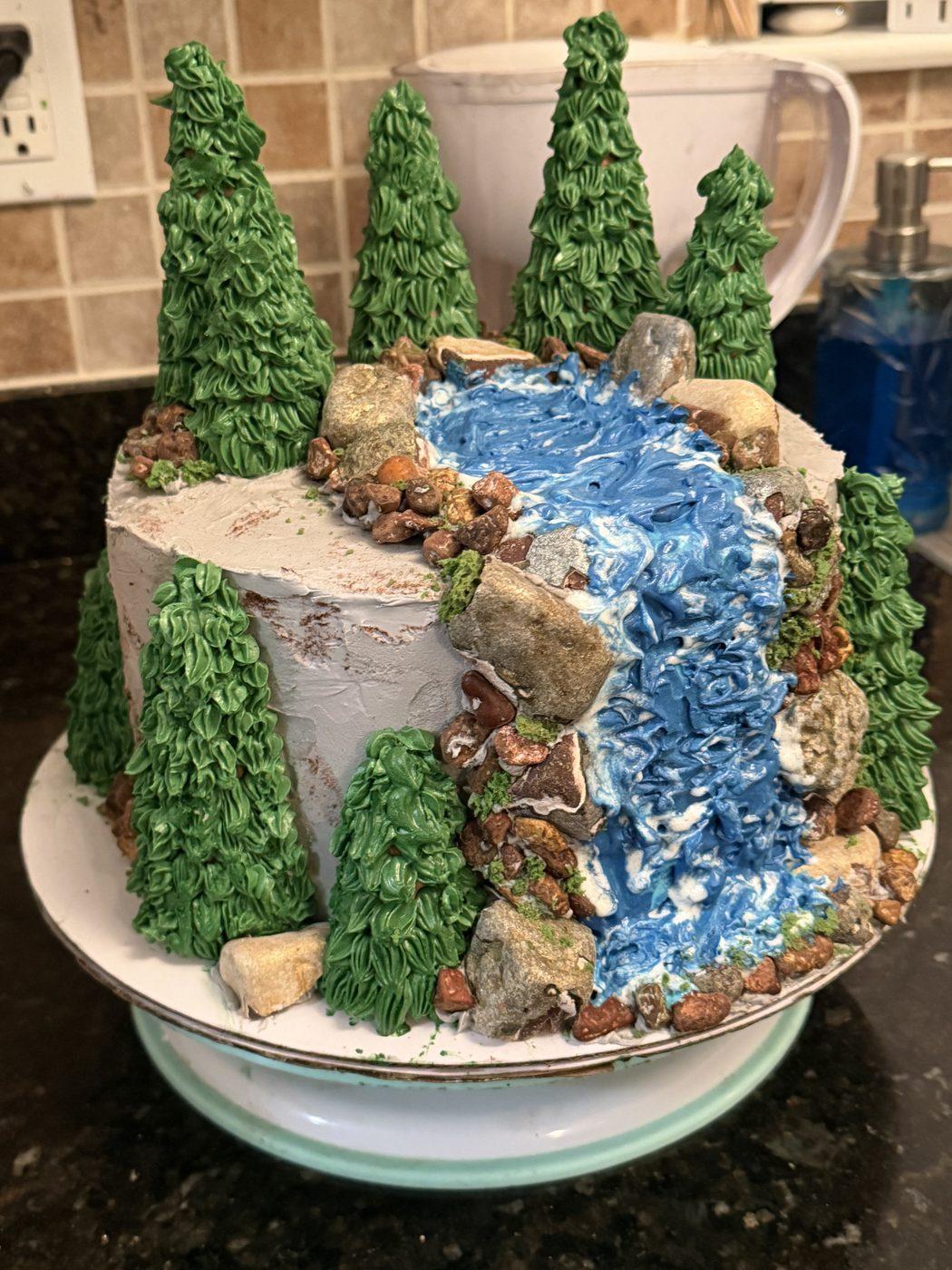 Woodland River Scene Cake